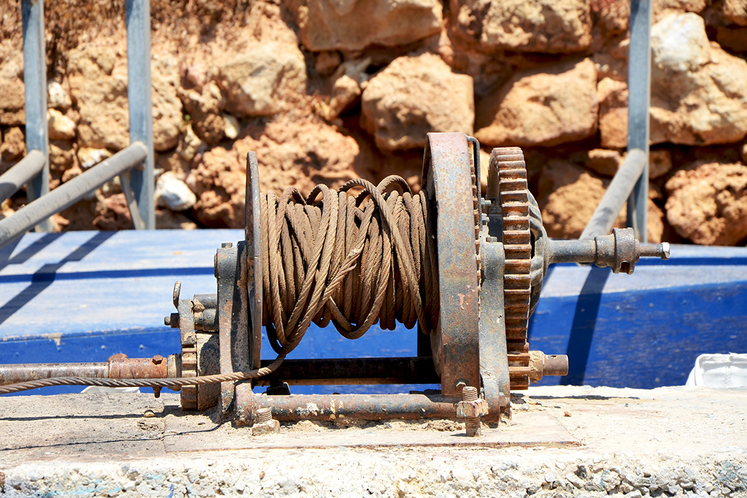 old rustic tow winch